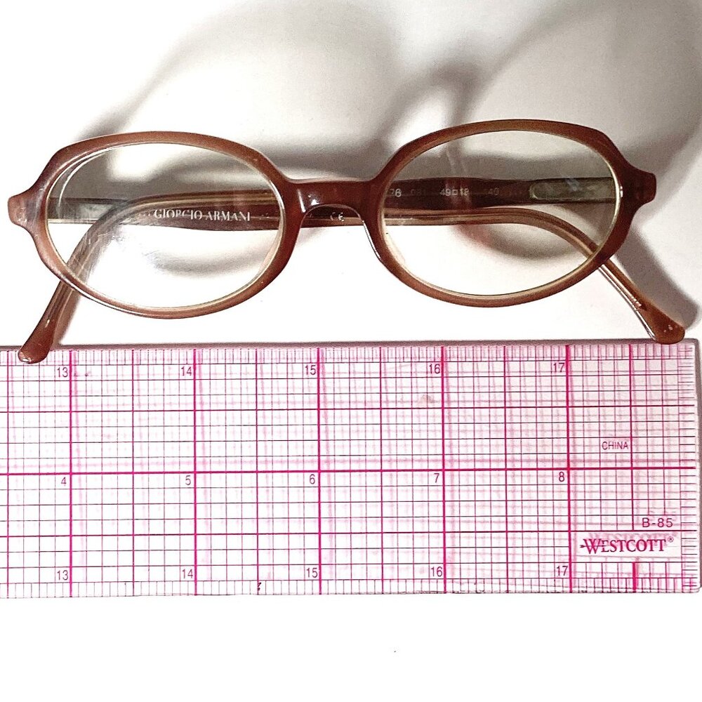 VIntage Classic Giorgio Armani 391 Pre-Loved Grey Tan Oval Glasses-Frames Only